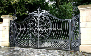 Used Beautiful Decoration Galvanized Wrought Iron House Main Gate/Steel Driveway Gate