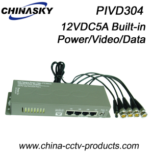 4 Channel Passive Power&Data&Audio Video Balun (PIVD304)